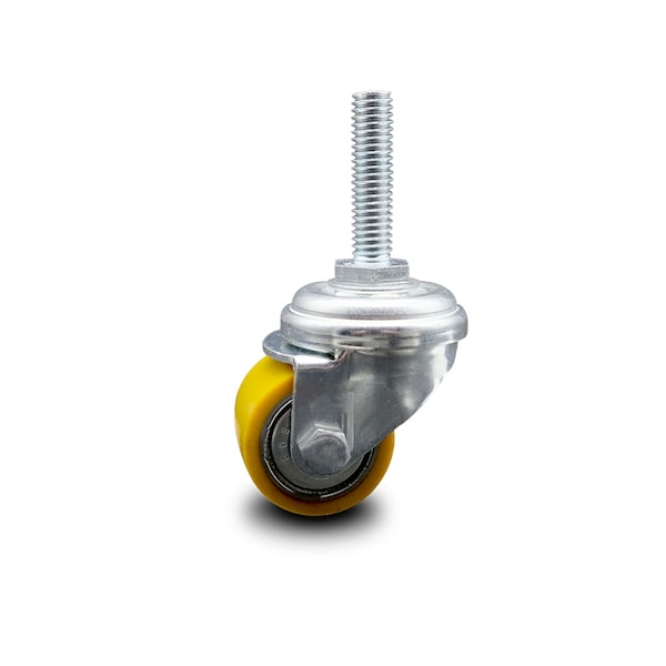 Low Profile Polyurethane 35mm Wheel 3/8 Inch Threaded Stem Caster